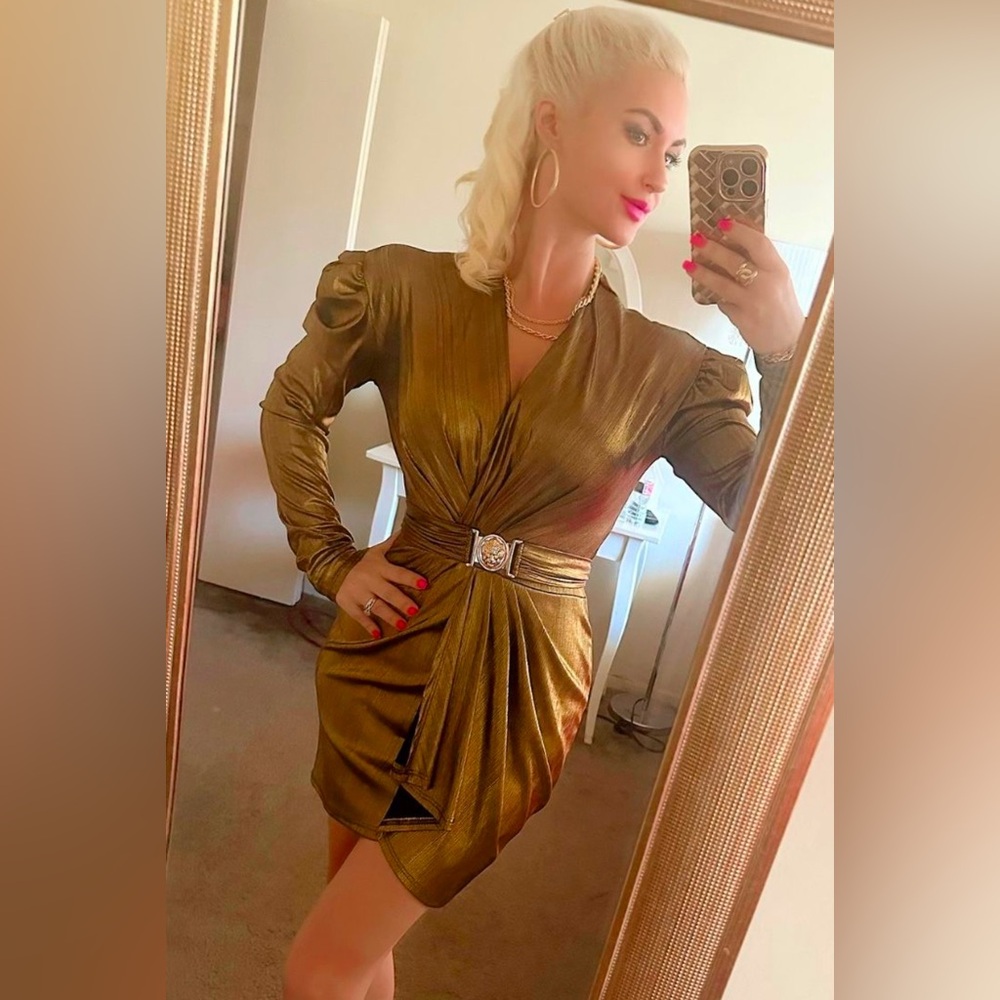 Gold babydoll dress